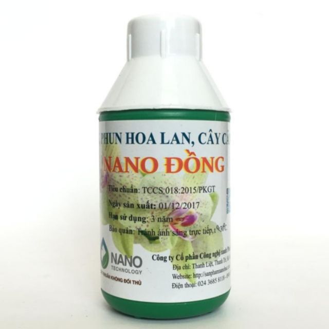 Dung dịch Nano đồng phun xịt cho hoa lan, cây cảnh chai 100ml