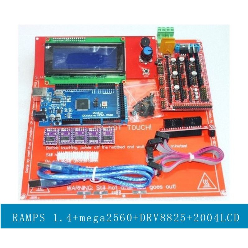 Combo Kit 3D RAMPS 1.4 Mega 2560 DRV8825 2004LCD