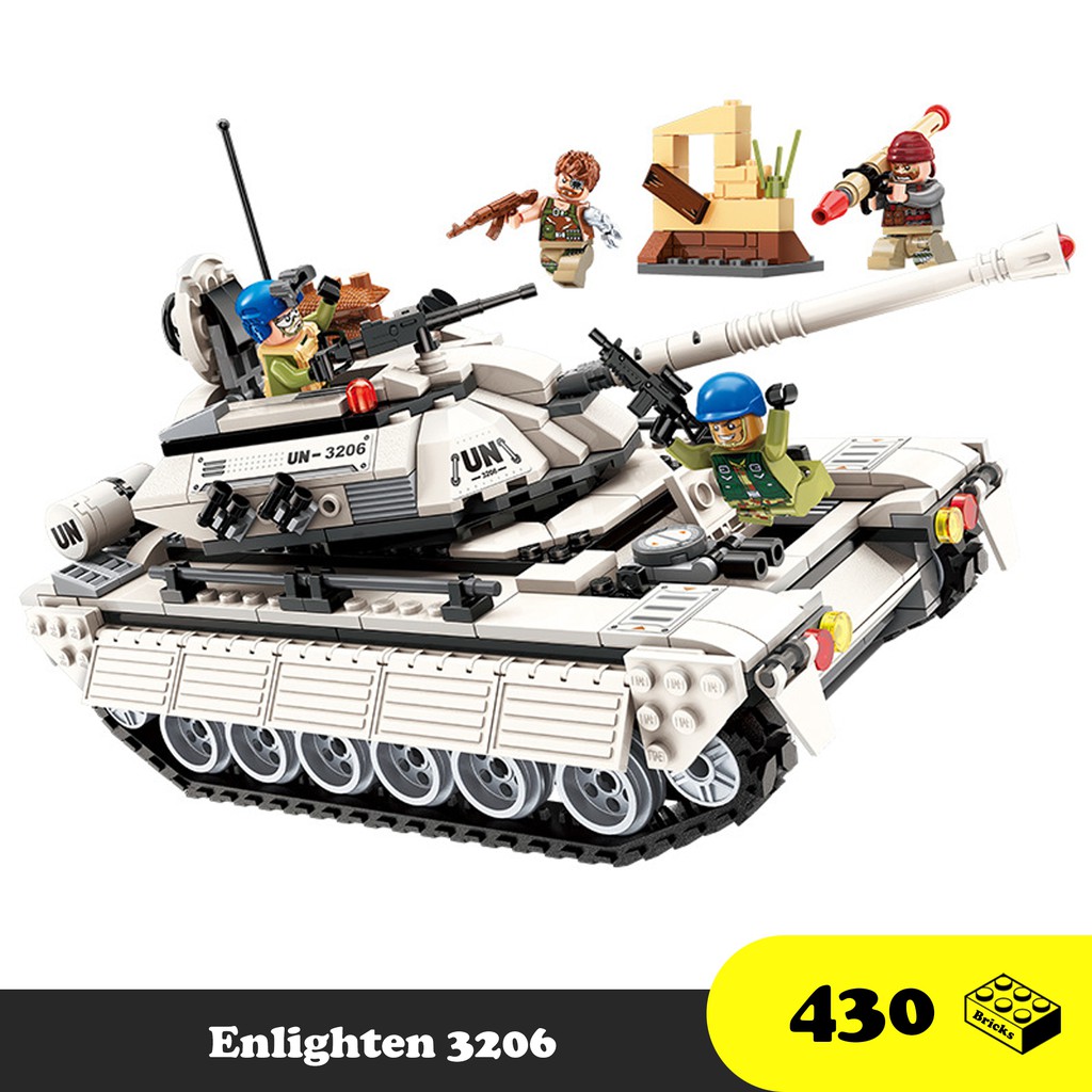 Đồ chơi lắp ráp xe tăng quân sự phe cướp - army tank enlighten 3206 - Đồ chơi lắp ráp trí tuệ 430 mảnh ghép