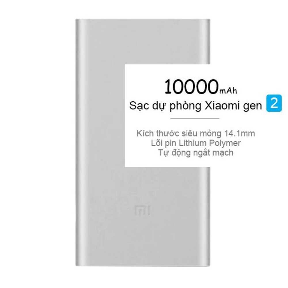 ❤SALE TO 50%❤ Sạc Dự Phòng Xiaomi Gen 2, 2 Cổng USb Chuẩn 10000mAh, Bảo Hành 12 Tháng Lỗi 1 Đổi 1 Do Nhà Sản Xuất