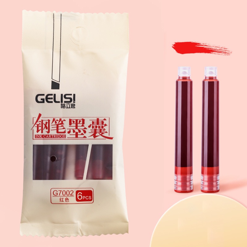 Set 5 Mực Bút Máy Resun 7801, Túi Gồm 6 Chai Mực - (Màu Mực Đỏ - Đen) Dành Cho Học Sinh - Sinh Viên - Văn Phòng