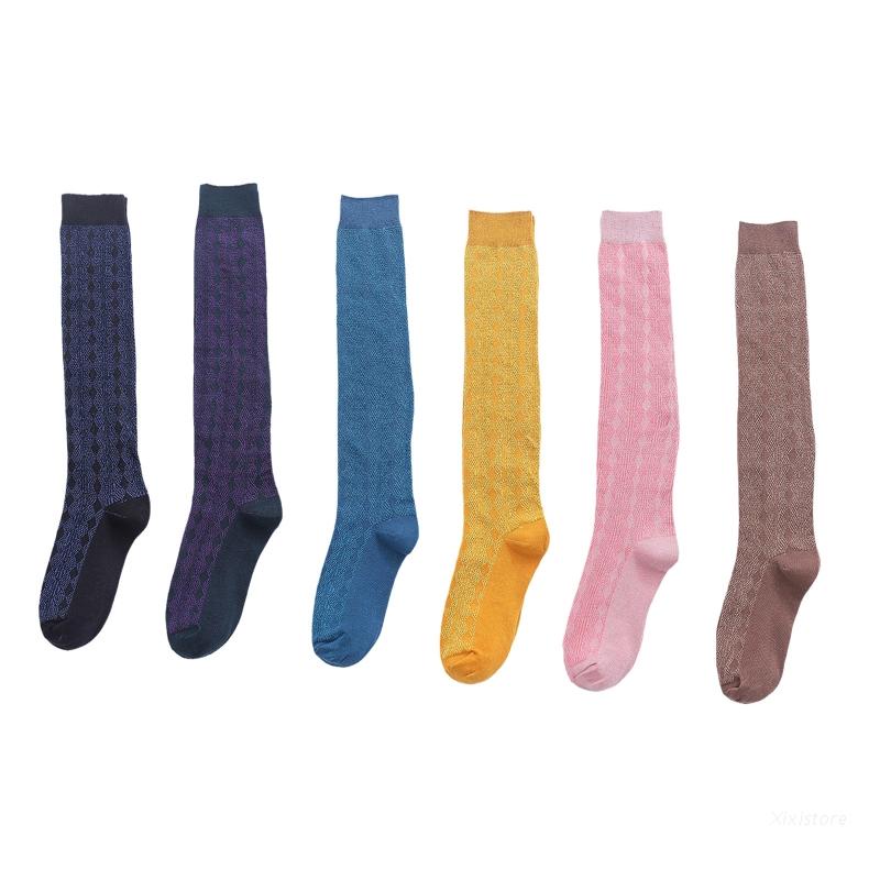 XIXI Vớ cotton cổ cao màu trơn phong cách Harajuku thời trang cho nữ