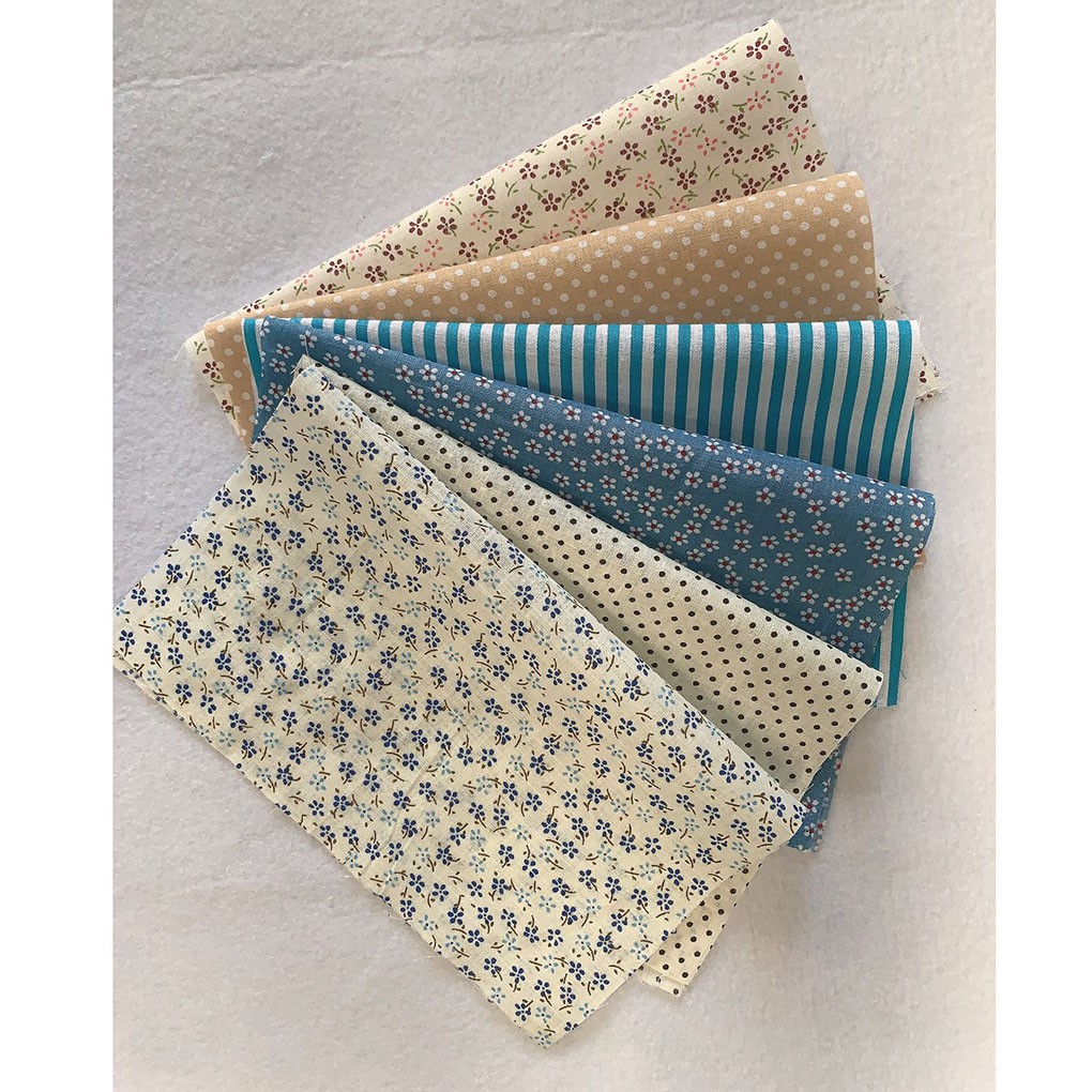 Bộ 6 Tấm Vải Cotton In Hoa Dùng May Đồ Thủ Công