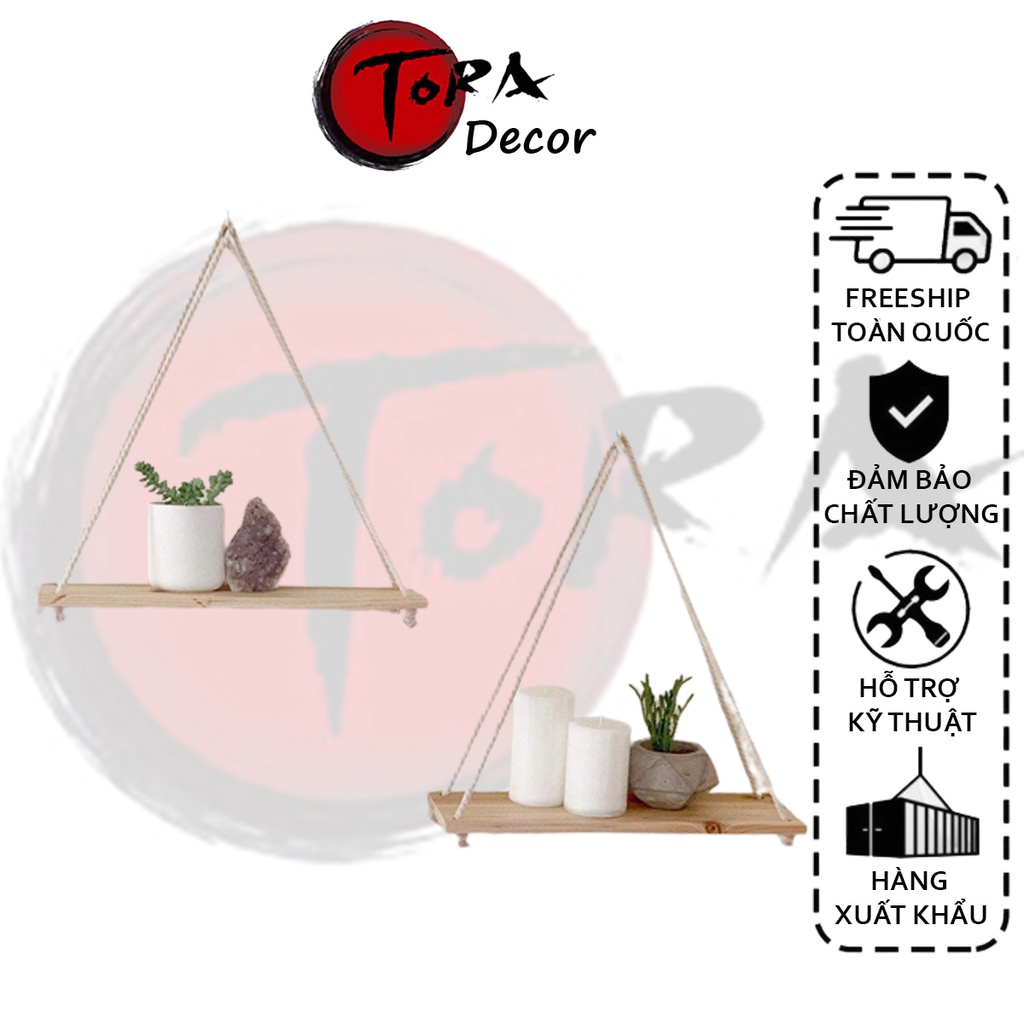 Kệ treo tường trang trí, kệ gỗ decor treo tường đa năng phong cách vintage, gỗ chống ẩm nhiều màu - Tora Decor