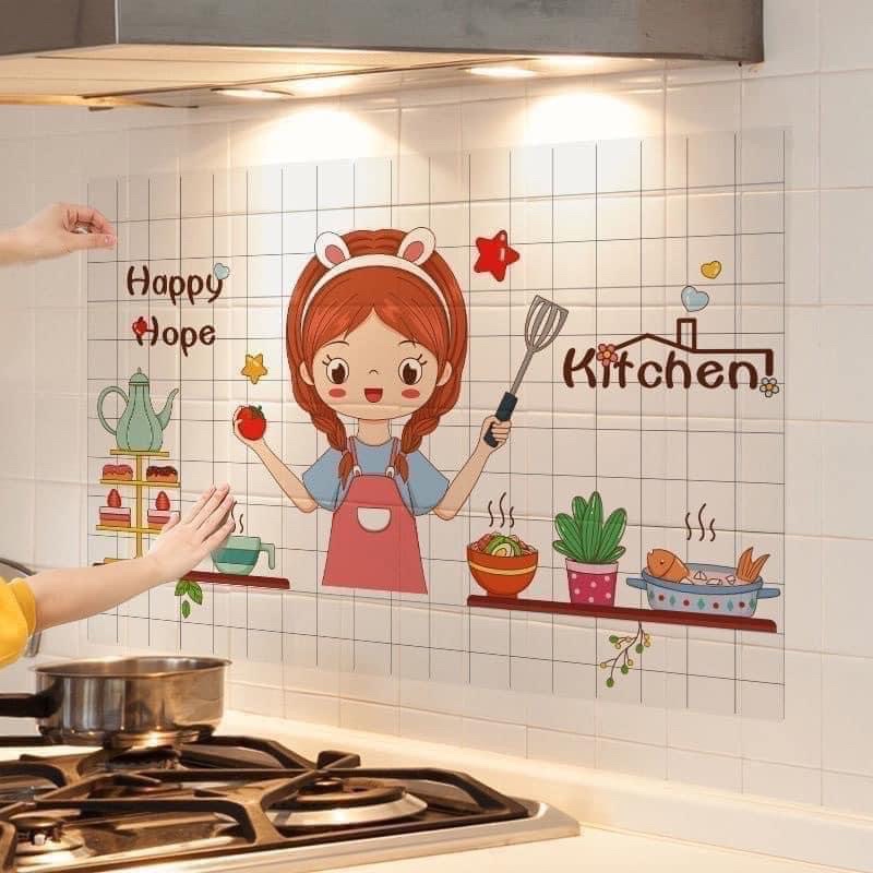 Tranh dán bếp cao cấp , cách nhiệt ,chống bám dầu mỡ,vệ sinh đơn giản