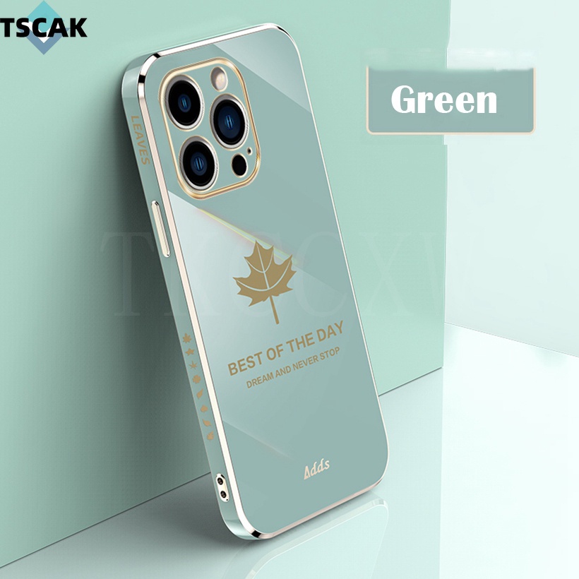 Ốp Điện Thoại TPU Mềm Chống Sốc Họa Tiết Lá Phong Mạ Điện Cho Realme GT2 GT Neo 2 Q5 Pro GT Neo3T GT Neo 3 GT 9i Explorer Master