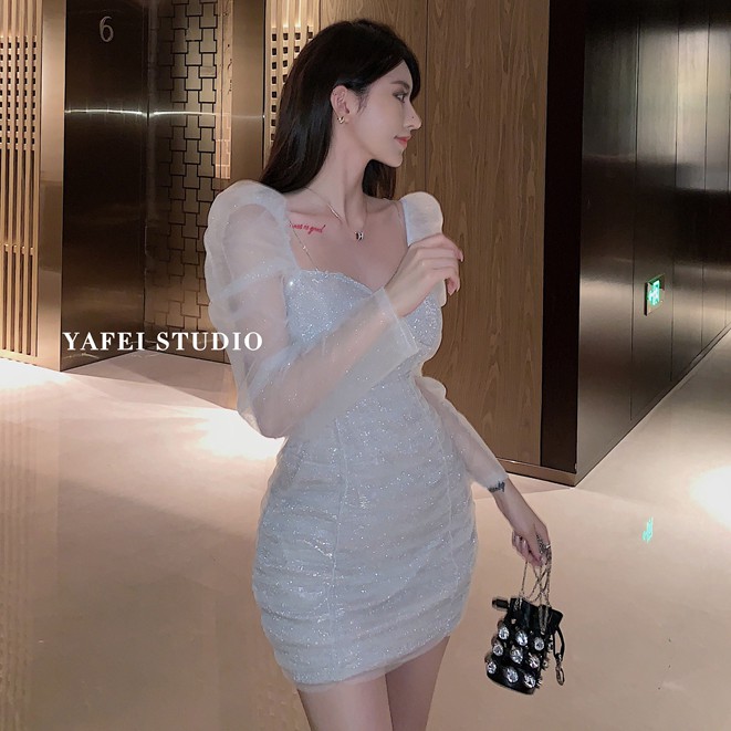 [Mã FATHANG5 giảm 10K đơn 50K] (얼짱) - ĐẦM KIM SA DÁNG ÔM QUYẾN RŨ ULZZANG | BigBuy360 - bigbuy360.vn