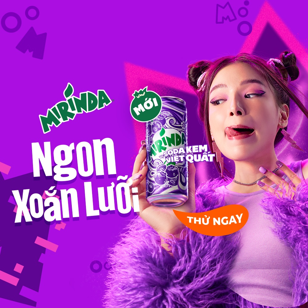 [HỎA TỐC-ĐN&amp;HCM]Thùng 24 Chai Nước Ngọt Có Gaz Mirinda Soda Kem Việt Quất (390ml/chai)