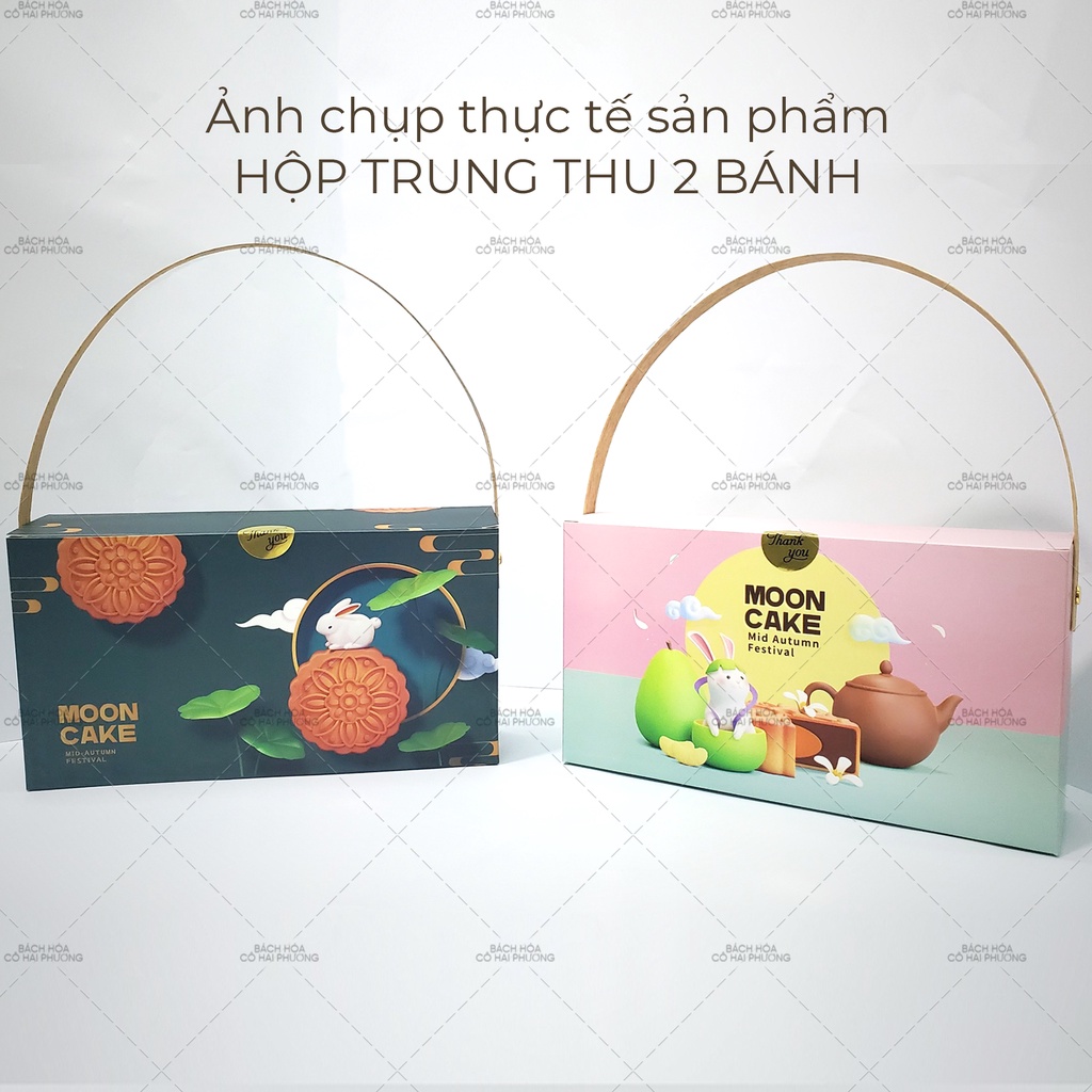 Hộp đựng bánh trung thu 2 bánh  - KT Hộp 22x12x5.2cm