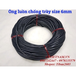 Vỏ nhựa chống trầy luồng dây điện 6mm ( nguyên cuộn ~70m) - ống luồn dây điện
