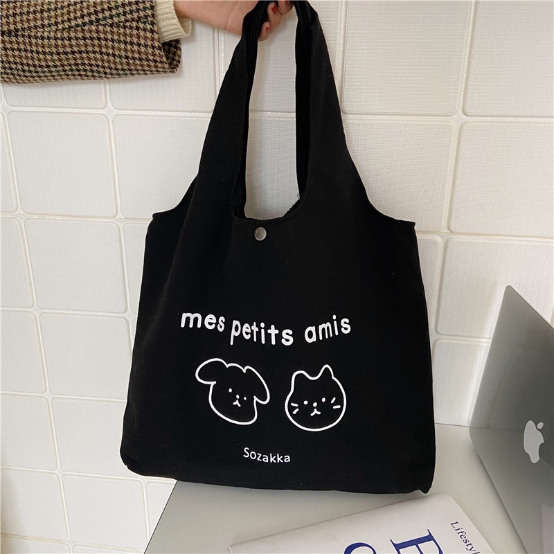 Túi tote vải đeo chéo canvas bag giá rẻ đẹp đi học LOT STORE TX721