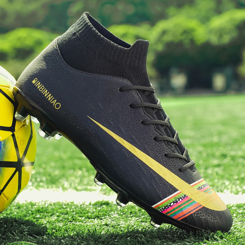 Giày đá bóng đinh cao thích hợp đá sân cỏ tự nhiên cỡ giày 35-45 FG Futsal