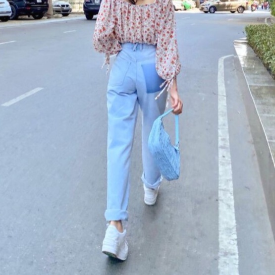 Quần jeans form boyfriend tháo túi sau (Đậm/Nhạt) MIEU - HF06