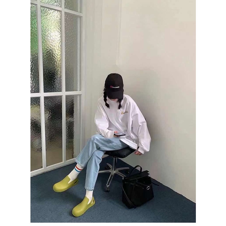 Tikp Giày bốt đi mưa đế dày bằng nhựa 4 màu size 36-40 thời trang đáng yêu