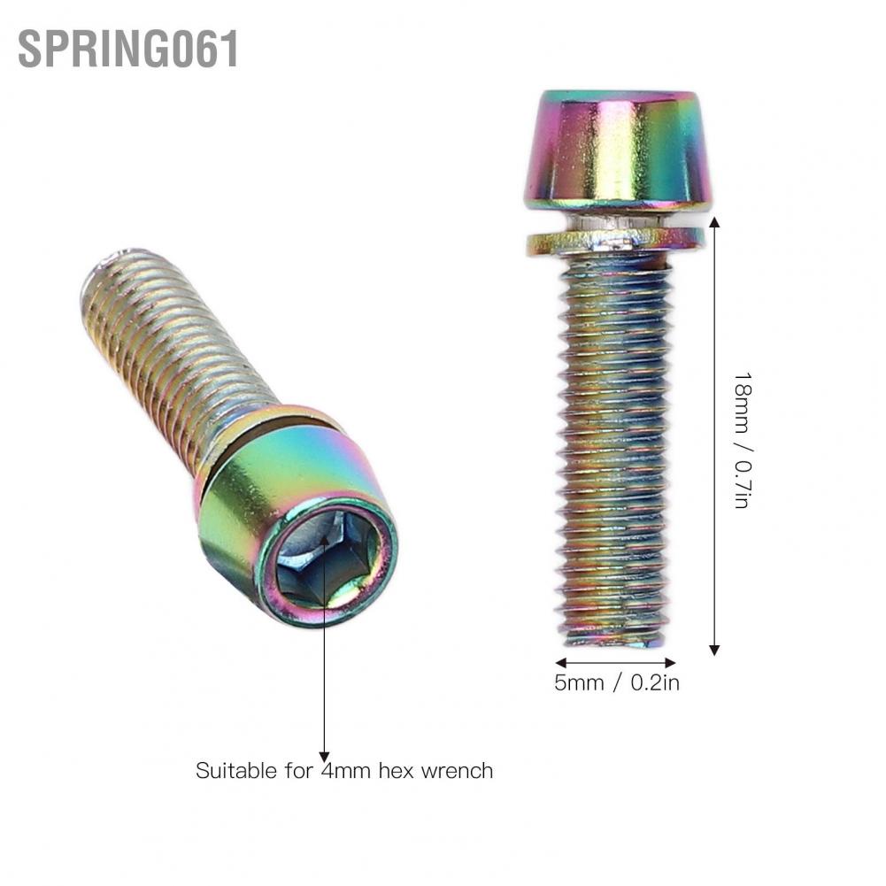 Spring061 Steel Water Bottle Cage Bolts M5x23mm Colorful for Fixing Handlebar Ends
