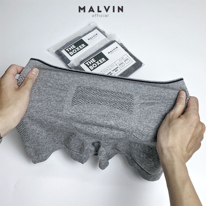 Quần sịp đùi Boxer Nam Vải Dệt Kim Kháng Khuẩn Thấm hút Cao Cấp 100% Thông hơi Thoáng Khí Malvin - H