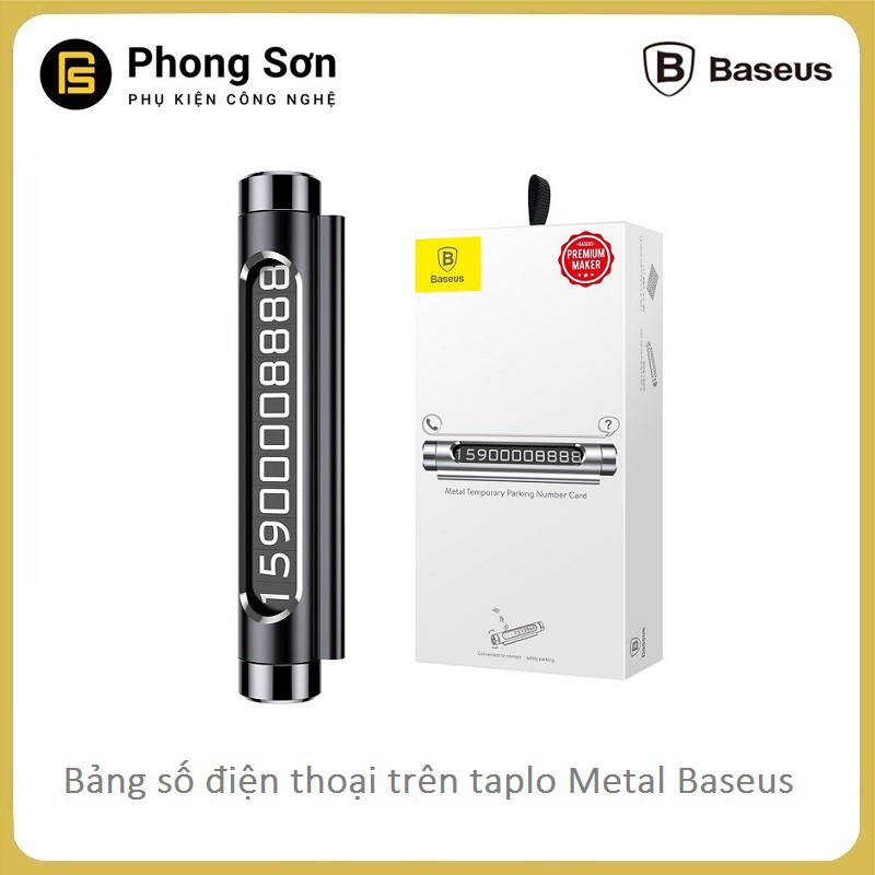 Bảng Ghi Số Điện Thoại Trên  Táp Lô Xe Hơi- Bảng ghi số điện thoại Ô tô  - Baseus Metal Temporary Parking Number Card