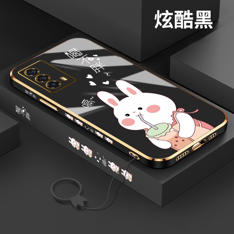 Ốp Điện Thoại Silicon Viền Thẳng Hình Thỏ Dễ Thương Cho realme GT realme GT neo2 realme GT neo3 realme GT Master realme XT