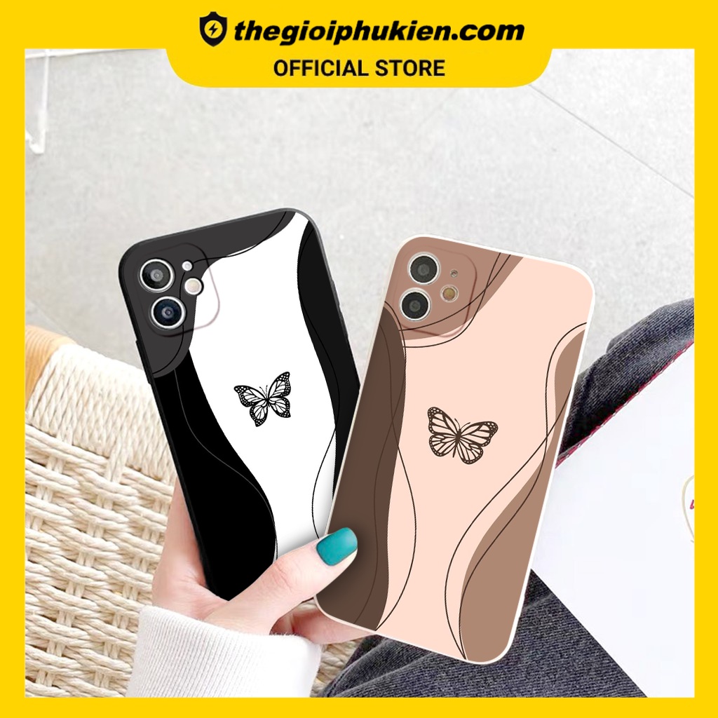 Ốp iphone - Ốp lưng iphone cạnh vuông Butterfly nghệ thuật dành cho ip 6 đến 14promax - ng127