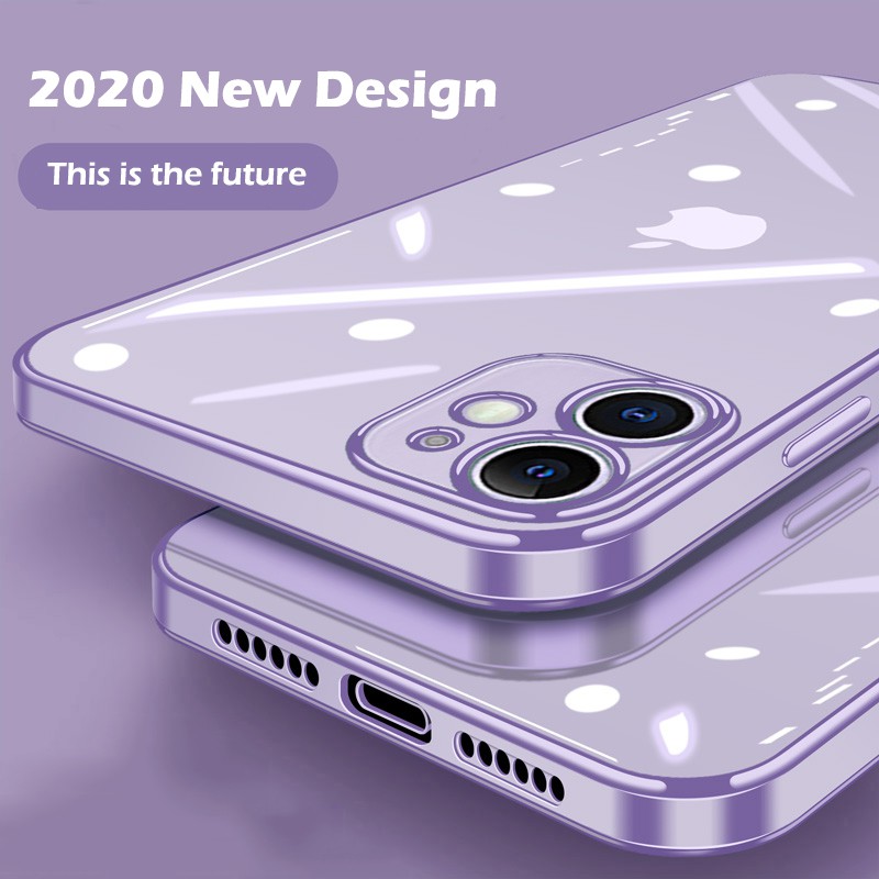 Ốp điện thoại silicon mềm trong suốt viền vuông thích hợp cho iPhone 6 6s 7 8 plus X XR XS MAX 11 PRO MAX
