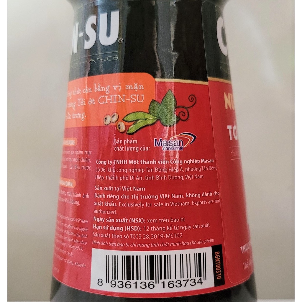 [Chai 330ml] NƯỚC TƯƠNG TỎI ỚT Chin Su [VN] MASAN Chili Garlic Soy Sauce