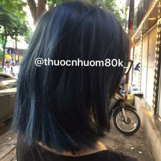 Thuốc nhuộm tóc màu XANH DƯƠNG ĐEN KHÓI (tặng kèm oxy trợ dưỡng + găng tay )