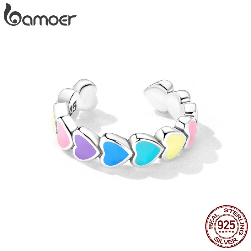 Hoa tai BAMOER bạc 925 hình trái tim