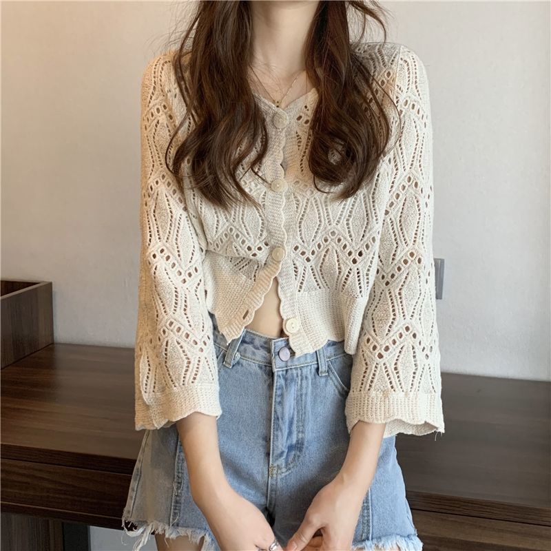 Áo Khoác cardigan Dệt Kim Mỏng Tay Dài Thiết Kế Mới Thanh Lịch Dành Cho Nữ