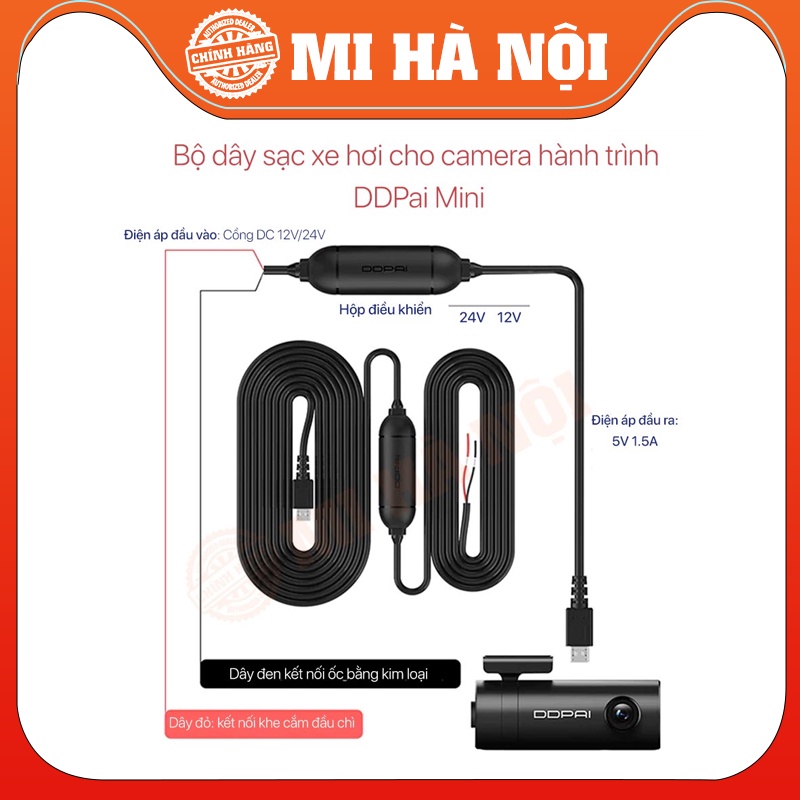 Bộ dây nguồn Hardwire Kit giám sát bãi đậu xe cho camera hành trình DDPai Mini/Mini 5/N3/Z40