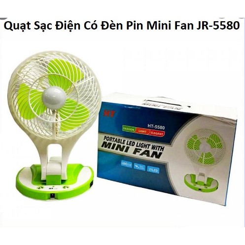 Quạt Sạc Tích Điện Đèn Led Gấp Gọn MiniFan 5580