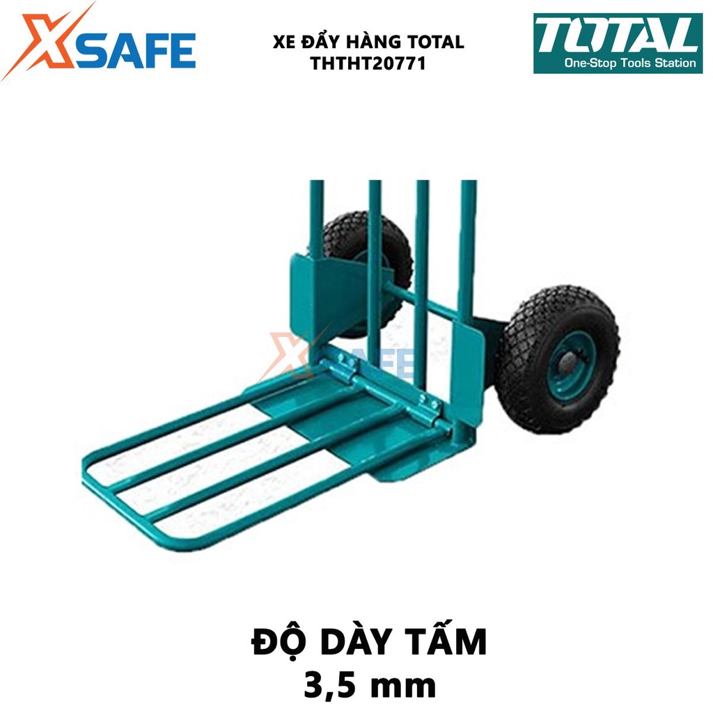 Xe đẩy hàng bằng tay TOTAL THTHT20771 Xe kéo hàng khả năng tải 200kg, bánh xe khí nén, tay cầm nhựa độ bám cao - [XSAFE]