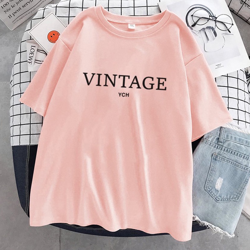 Áo Thun Nữ Unisex Tay Lỡ In Chữ VINTAGE YCH DLX
