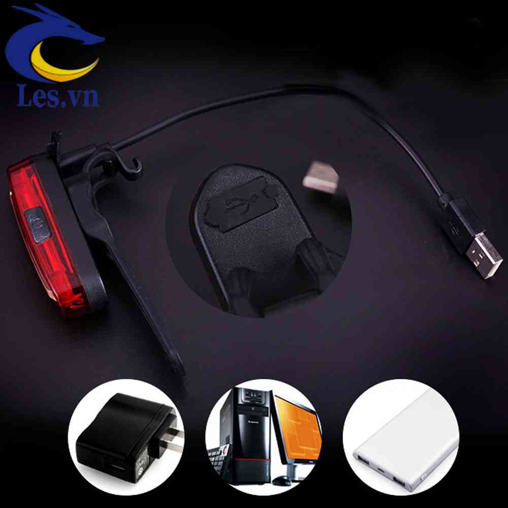 Đèn LED Sạc USB Gắn Phía Trước Và Sau Xe Đạp