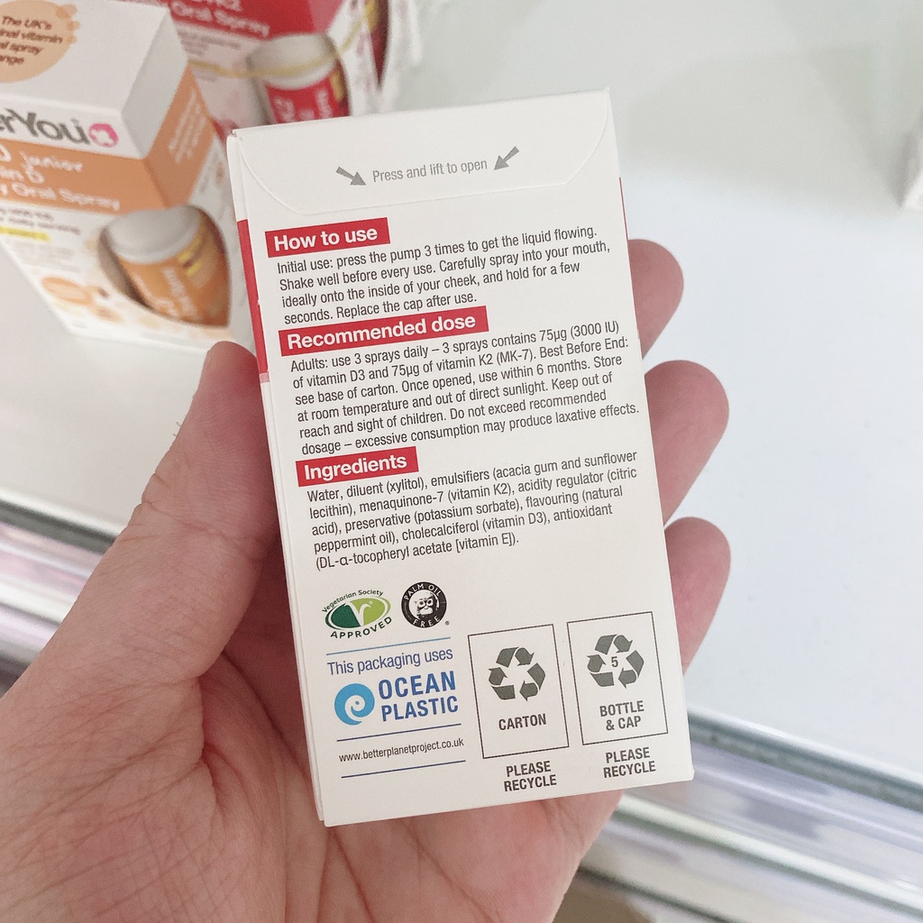DLUX D3 -Dạng xịt bổ sung Vitamin D3 0-3 tuổi, trên 3 tuổi, người lớn.