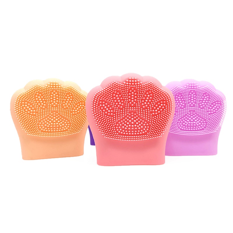 Bàn Chải Tắm Mát-Xa Mặt Bằng Silicone Hình Chân Mèo