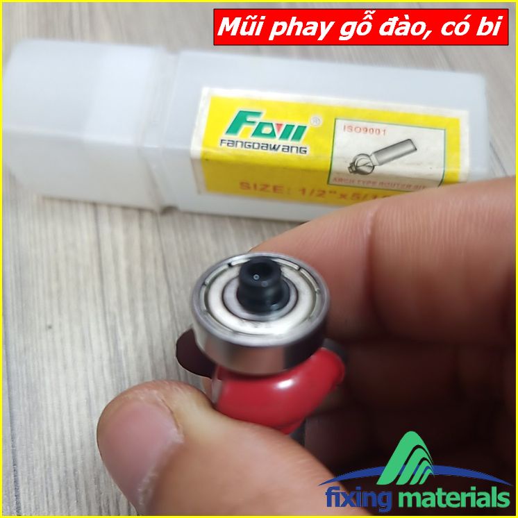 Mũi phay gỗ đào (có bi) cốt 12 ly (mũi router, dao phay gỗ, mũi soi gỗ)