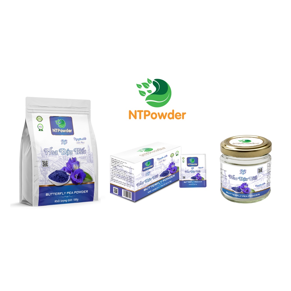 Bột Hoa Đậu Biếc sấy lạnh nguyên chất NTPOWDER 100g / 60g / 50g tùy chọn - Nhất Tín Food