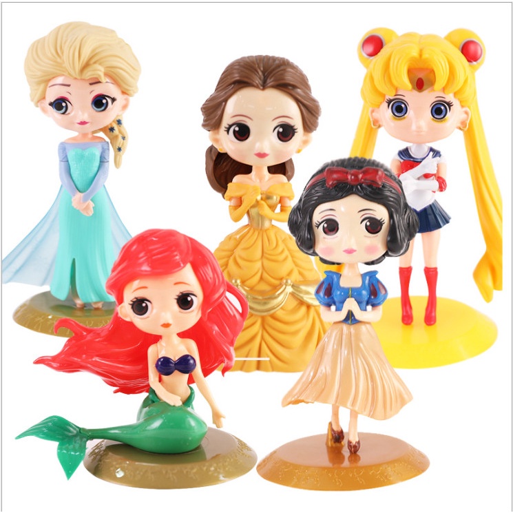 Búp bê công chúa nhỏ bé màu đẹp mặt xinh cho bé chơi- búp bê Công chúa Elsa , Belle,  Bạch Tuyết , nàng Tiên cá