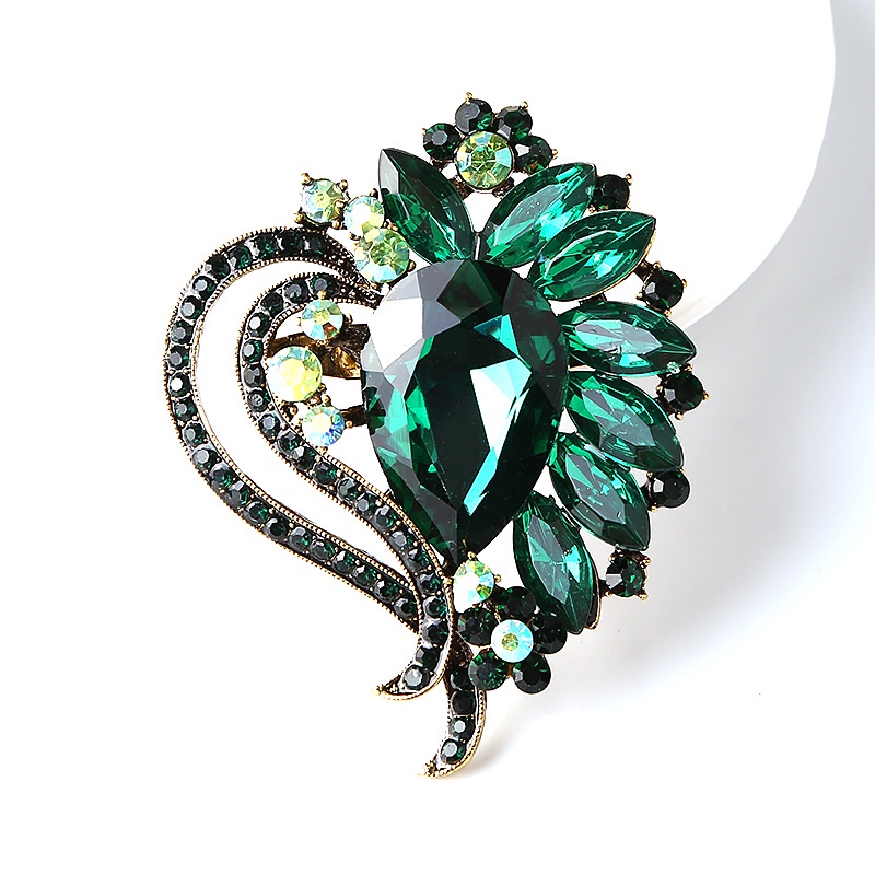 Ghim Cài Áo Hình Hoa Đính Pha Lê Sang Trọng Phong Cách Hàn Quốc