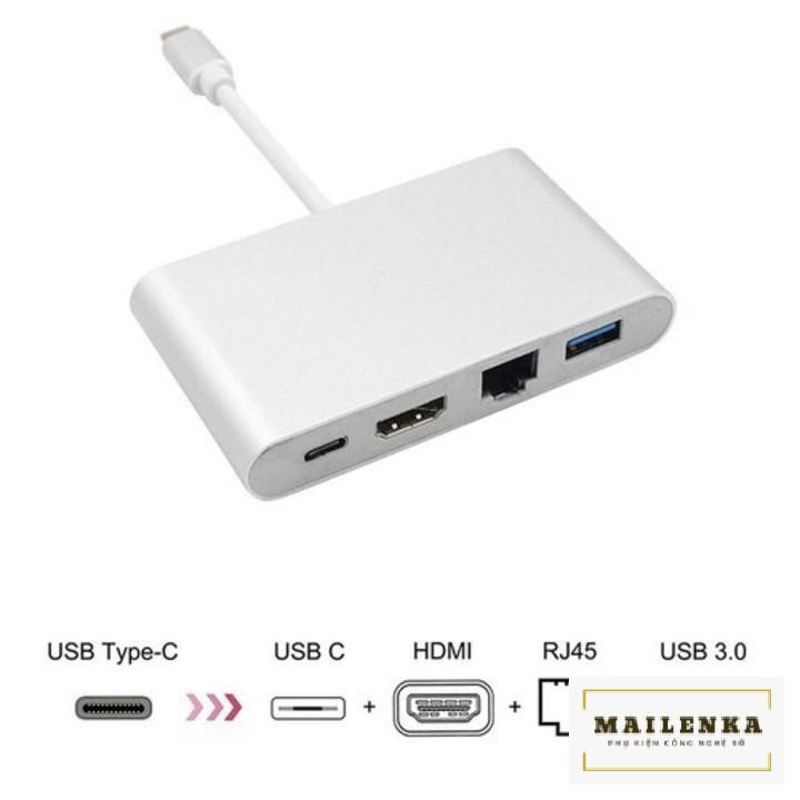 Cáp chuyển Type C to Ethernet-HDMI-USB-TYPE C