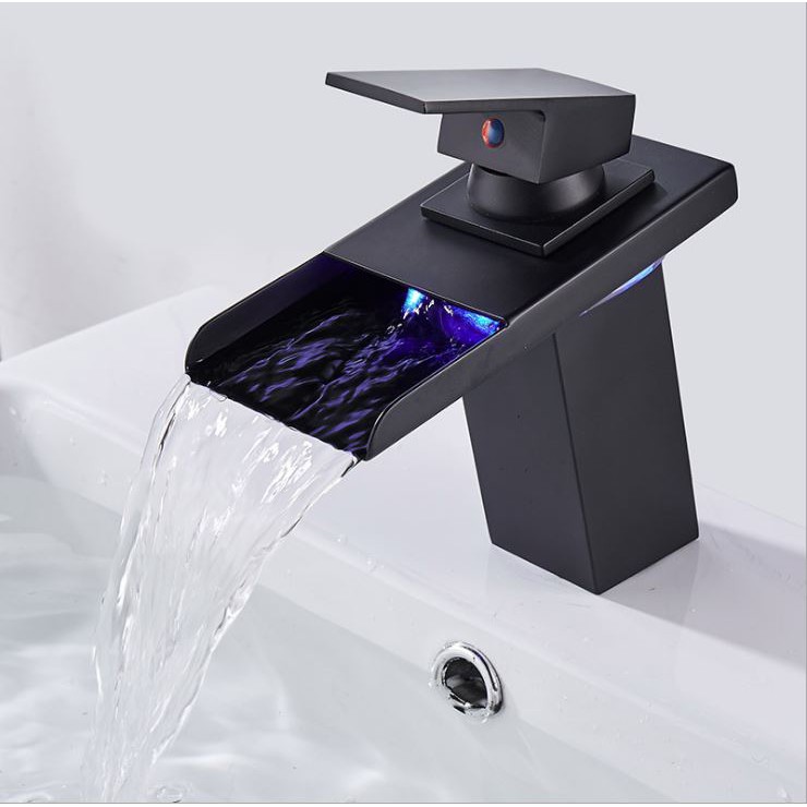 Vòi Lavabo Nóng Lạnh Chất Liệu Đồng Đúc Có Đèn LED Đổi Màu Theo Nhiệt Độ Nước CO 414