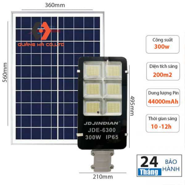 Đèn Năng Lượng Mặt Trời Công Suất 300W JDE-6300  - Chính Hãng JD 2022
