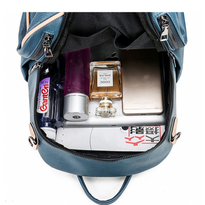 BL49- Balo Da Mềm Logo Kiêm Túi Đeo Chéo Hàng Chuẩn Quảng Châu Cao Cấp