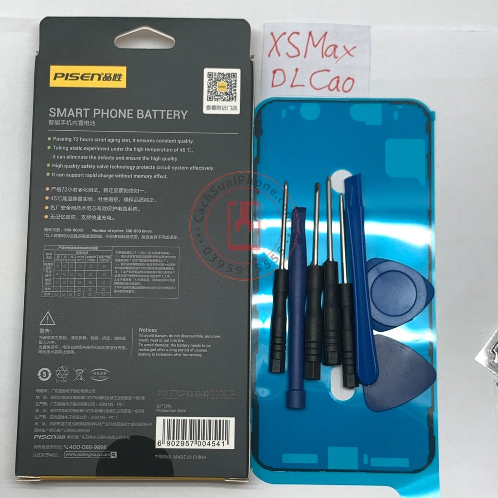 Pin Pisen tương thích cho điện thoại XS Max Táo