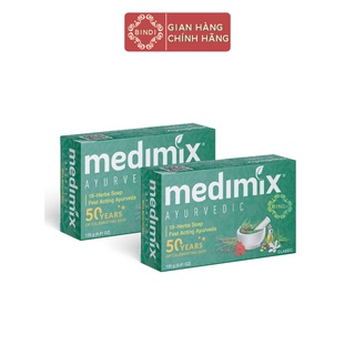 Set 2 Xà phòng Medimix 18 Loại Thảo Dược Ayurveda Tác Động Nhanh 125g/bánh