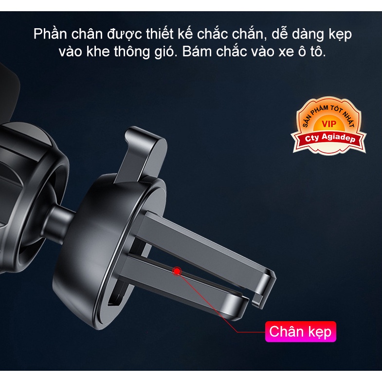 Giá kẹp điện thoại kiêm sạc không dây xe hơi oto R2 Giormani