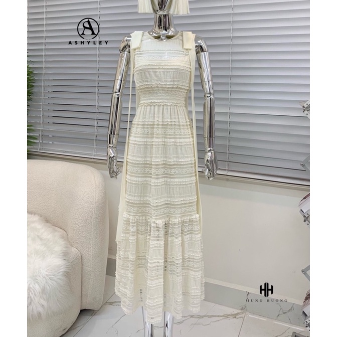 Váy ren tiểu thư nơ vai