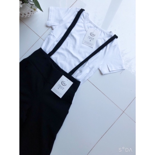 Sét yếm áo croptop quần ống rộng kèm ảnh thật chất umi mềm mại