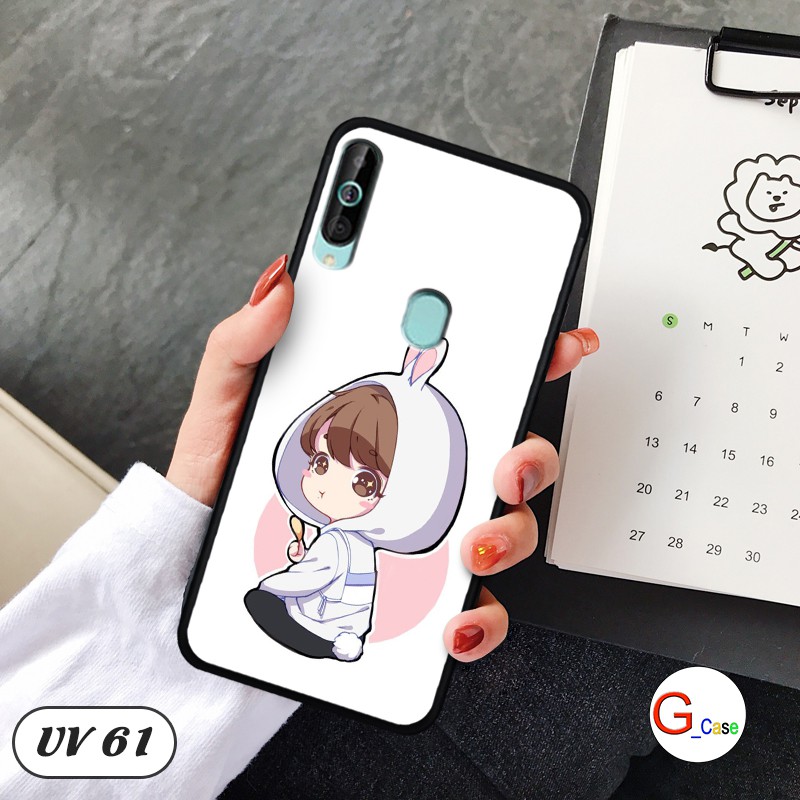 Ốp điện thoại Samsung Galaxy A60 lưng nhám viền cao su dẻo in hình