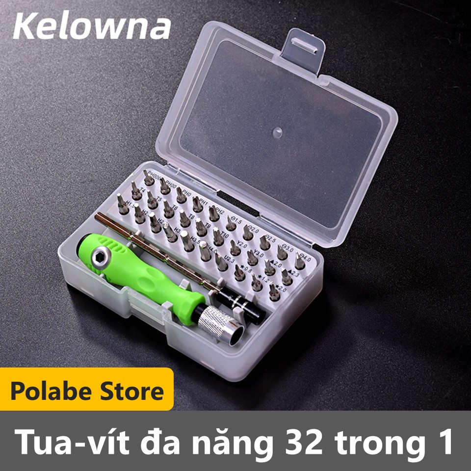 Bộ Tua Vít Đa Năng 32 Trong 1 - Hộp vuông hỗ trợ tháo lắp nhiều loại bàn phím, máy tính, máy móc - Polabe Store